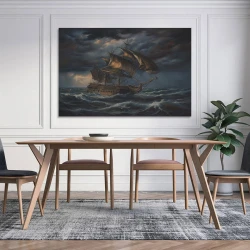 Voilier Peinture sur toile sans cadre, impressions posters art mural pour déco maison chambre bureau