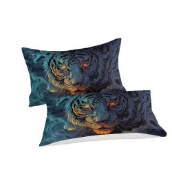 Tigre Funda Nórdica Impresa en 3D Suave 3 Piezas Ropa de Cama para Niños Niñas