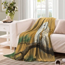 Hibou Plaid en Polaire Imprimé 3D Couverture Douce Confortable pour Canapé Lit Bureau