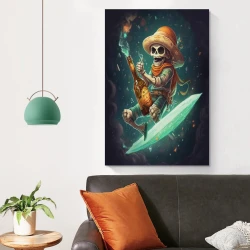 Calavera Pintura en lienzo sin marco, impresiones de pósters arte pared para decoración hogar dormitorio oficina