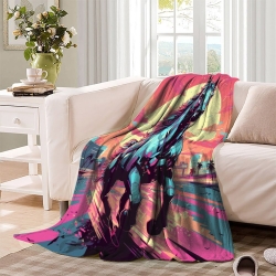 Cheval Plaid en Polaire Imprimé 3D Couverture Douce Confortable pour Canapé Lit Bureau