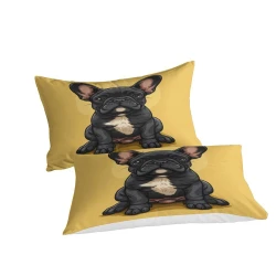 Bulldog francés Funda Nórdica Impresa en 3D Suave 3 Piezas Ropa de Cama para Niños Niñas