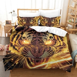 Tigre Housse de Couette Imprimée 3D Douce 3 Pièces Literie Garçons Filles