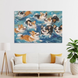 Corgi Peinture sur toile sans cadre, impressions posters art mural pour déco maison chambre bureau