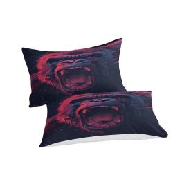 Gorille Housse de Couette Imprimée 3D Douce 3 Pièces Literie Garçons Filles