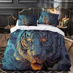 Tigre Funda Nórdica Impresa en 3D Suave 3 Piezas Ropa de Cama para Niños Niñas