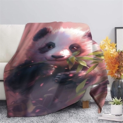 Giant Panda Plaid en Polaire Imprimé 3D Couverture Douce Confortable pour Canapé Lit Bureau