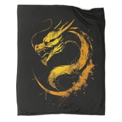 Dragon Plaid en Polaire Imprimé 3D Couverture Douce Confortable pour Canapé Lit Bureau