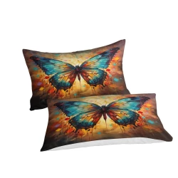 Papillon Housse de Couette Imprimée 3D Douce 3 Pièces Literie Garçons Filles