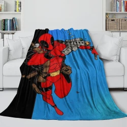 Marvel Deadpool Plaid en Polaire Imprimé 3D Couverture Douce Confortable pour Canapé Lit Bureau