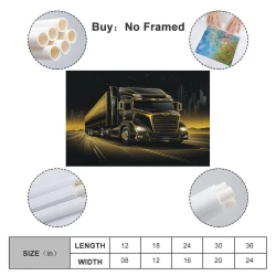 Gros camion Peinture sur toile sans cadre, impressions posters art mural pour déco maison chambre bureau
