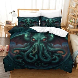 Mythe de l'horreur Cthulhu Housse de Couette Imprimée 3D Douce 3 Pièces Literie Garçons Filles