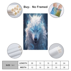 Loup Peinture sur toile sans cadre, impressions posters art mural pour déco maison chambre bureau