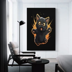 Chat Peinture sur toile sans cadre, impressions posters art mural pour déco maison chambre bureau