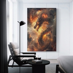 oriental Dragon Peinture sur toile sans cadre, impressions posters art mural pour déco maison chambre bureau