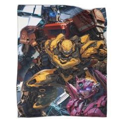 Transformers Bumblebee Plaid en Polaire Imprimé 3D Couverture Douce Confortable pour Canapé Lit Bureau