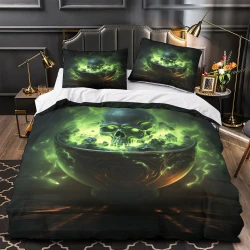 Crâne Housse de Couette Imprimée 3D Douce 3 Pièces Literie Garçons Filles