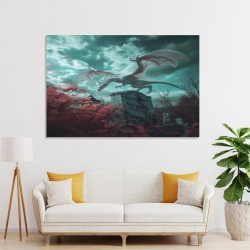 Dragon Peinture sur toile sans cadre, impressions posters art mural pour déco maison chambre bureau