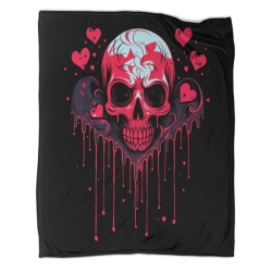 Skull 3D Printed Fleece Throw Blanket Soft Cozy Blanket for Couch Sofa Bed Office