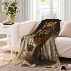 Léopard Plaid en Polaire Imprimé 3D Couverture Douce Confortable pour Canapé Lit Bureau