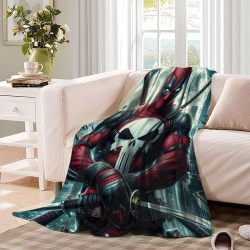 Marvel Deadpool Plaid en Polaire Imprimé 3D Couverture Douce Confortable pour Canapé Lit Bureau