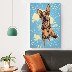 German Shepherd Unframed Canvas Painting, Wall Art Poster Prints for Home Bedroom Office Decoration