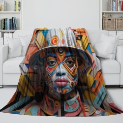 Art abstrait Femmes Plaid en Polaire Imprimé 3D Couverture Douce Confortable pour Canapé Lit Bureau