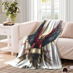 Aigle Plaid en Polaire Imprimé 3D Couverture Douce Confortable pour Canapé Lit Bureau