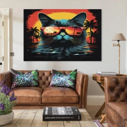 Chat Peinture sur toile sans cadre, impressions posters art mural pour déco maison chambre bureau
