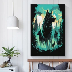 Loup Peinture sur toile sans cadre, impressions posters art mural pour déco maison chambre bureau