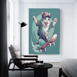 Chat Peinture sur toile sans cadre, impressions posters art mural pour déco maison chambre bureau