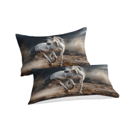 Cheval Housse de Couette Imprimée 3D Douce 3 Pièces Literie Garçons Filles