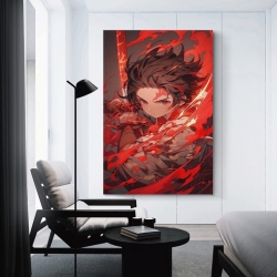 Tueur de démons: Demon Slayer Peinture sur toile sans cadre, impressions posters art mural pour déco maison chambre bureau