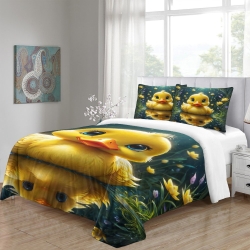 Canard Housse de Couette Imprimée 3D Douce 3 Pièces Literie Garçons Filles