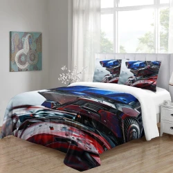 Transformers Optimus Prime Housse de Couette Imprimée 3D Douce 3 Pièces Literie Garçons Filles