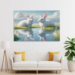 Lapin Petit lapin Peinture sur toile sans cadre, impressions posters art mural pour déco maison chambre bureau