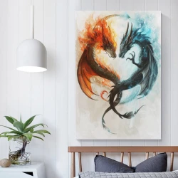 Drago Pittura su tela senza cornice, stampe di poster arte murale per arredo casa camera ufficio