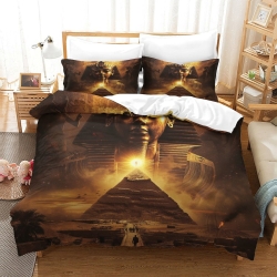 Pharaon égyptien Housse de Couette Imprimée 3D Douce 3 Pièces Literie Garçons Filles