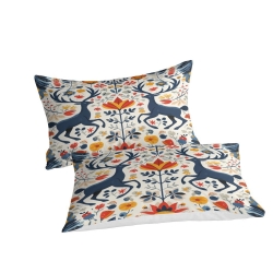 Renne Housse de Couette Imprimée 3D Douce 3 Pièces Literie Garçons Filles