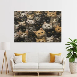 Cute Chat Peinture sur toile sans cadre, impressions posters art mural pour déco maison chambre bureau