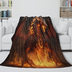 occidental Dragón Manta de Forro Polar Impresa en 3D Suave y Acogedora para Sofá Cama Oficina