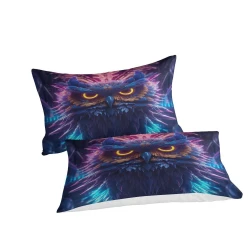 Hibou Housse de Couette Imprimée 3D Douce 3 Pièces Literie Garçons Filles
