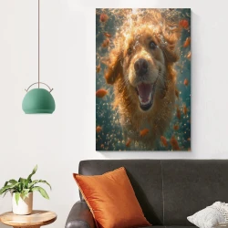 Golden Retriever Pintura en lienzo sin marco, impresiones de pósters arte pared para decoración hogar dormitorio oficina