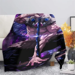 Tueur de démons: Demon Slayer Plaid en Polaire Imprimé 3D Couverture Douce Confortable pour Canapé Lit Bureau