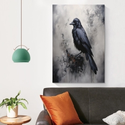 Corbeau Peinture sur toile sans cadre, impressions posters art mural pour déco maison chambre bureau
