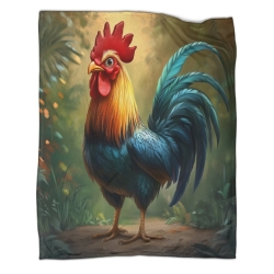 Coq Plaid en Polaire Imprimé 3D Couverture Douce Confortable pour Canapé Lit Bureau