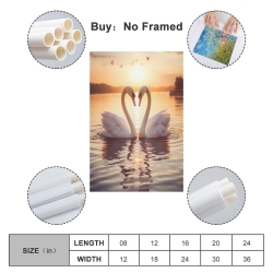 Cygne Peinture sur toile sans cadre, impressions posters art mural pour déco maison chambre bureau