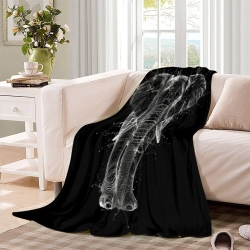 Éléphant Plaid en Polaire Imprimé 3D Couverture Douce Confortable pour Canapé Lit Bureau