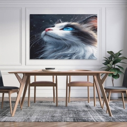 Cute Blue Eyed Chat Peinture sur toile sans cadre, impressions posters art mural pour déco maison chambre bureau