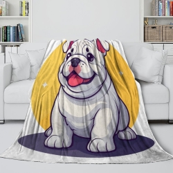 Bouledogue Plaid en Polaire Imprimé 3D Couverture Douce Confortable pour Canapé Lit Bureau